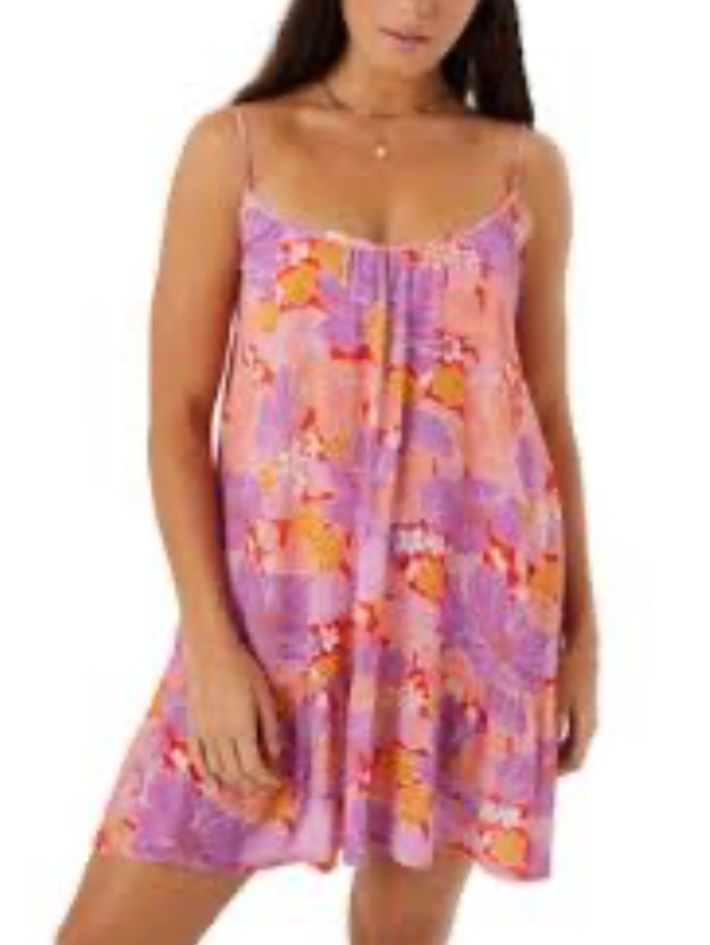 Roxy juniors  Floral Sundress or beach cover up  - Purple, Pink & Orange NWT